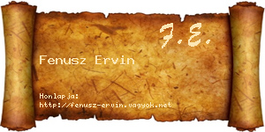 Fenusz Ervin névjegykártya
